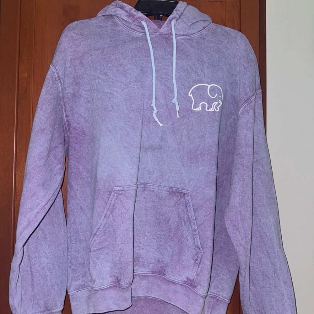 Ivory Ella Lavender Hoodie with Elephant Design